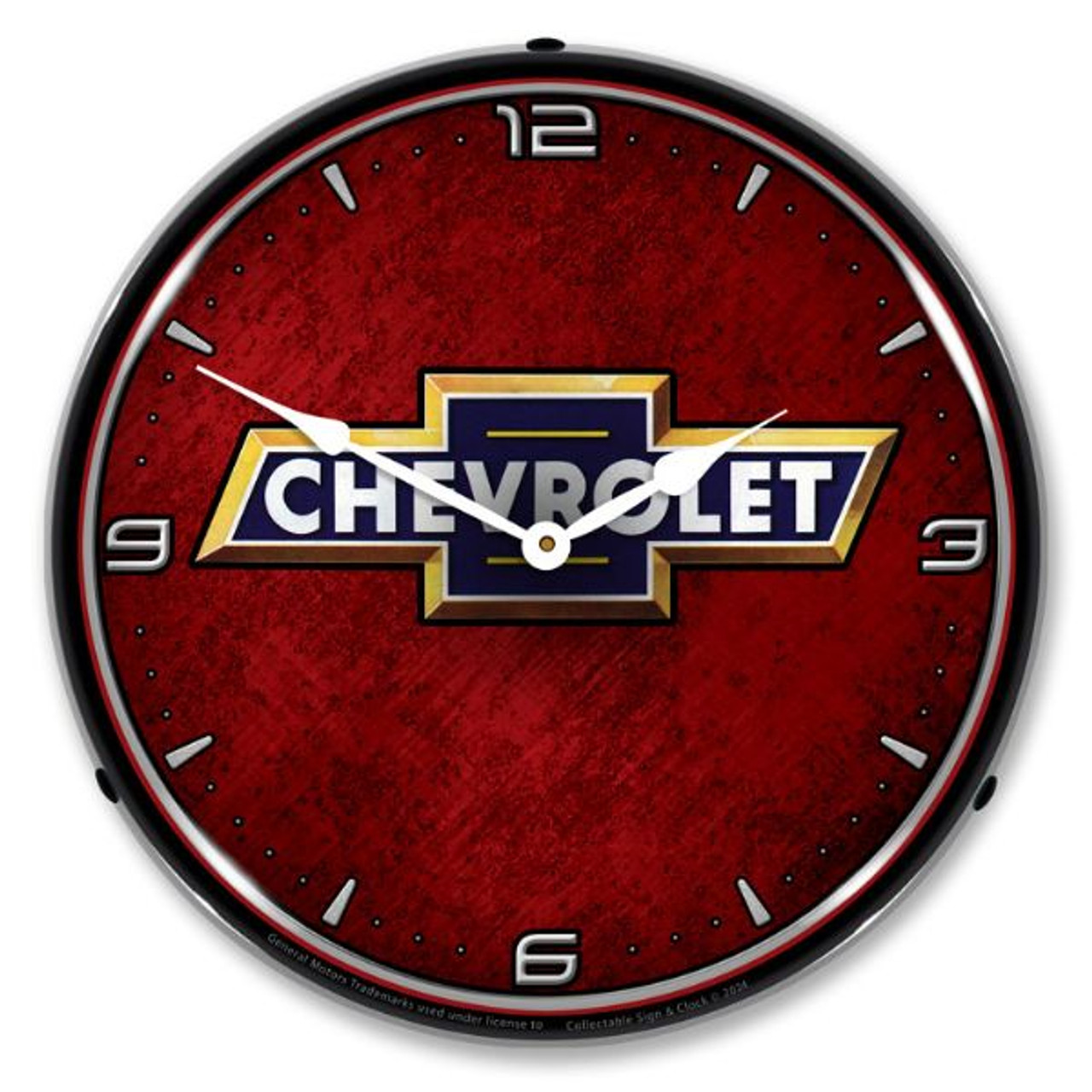 Chevrolet Bowtie Heritage Red LED Backlit Clock