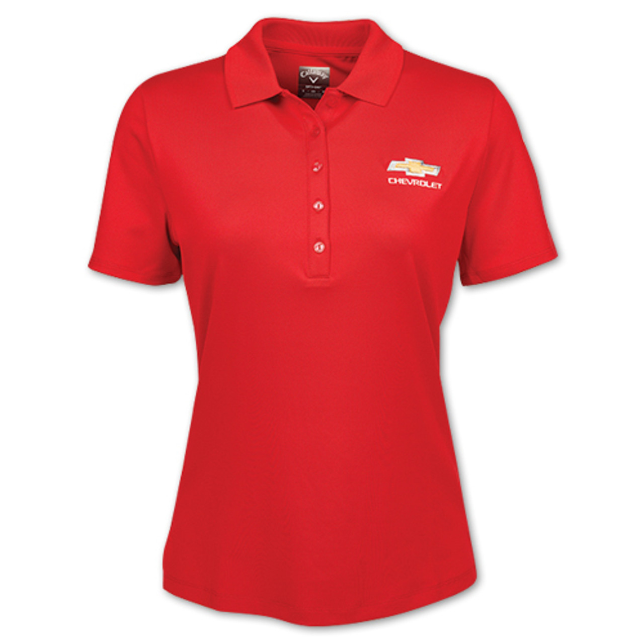 Women's Chevrolet Gold Bowtie Callaway Polo Shirt (Red)