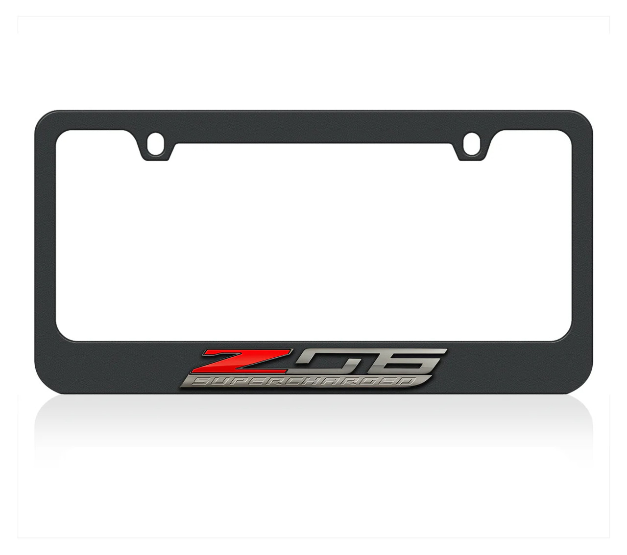 C7 Corvette Z06 Supercharged Black License Plate Frame alt 1