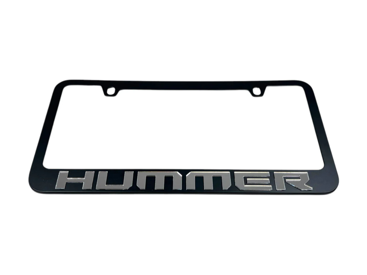 Hummer Black License Plate Frame - Chrome Lettering