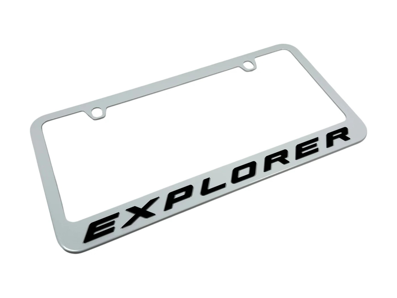 Ford Explorer White License Plate Frame (angle)