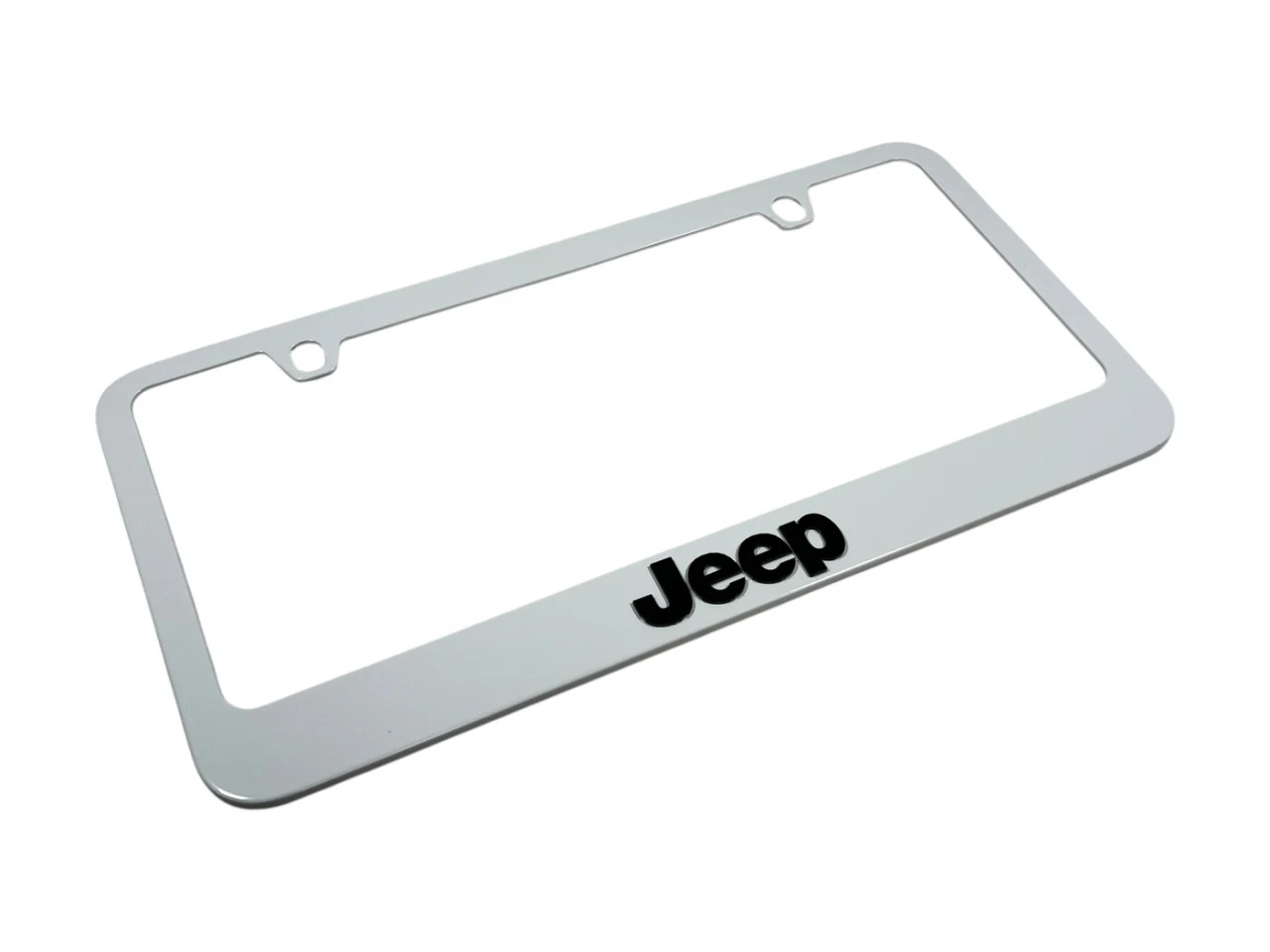 Jeep White License Plate Frame (angle)