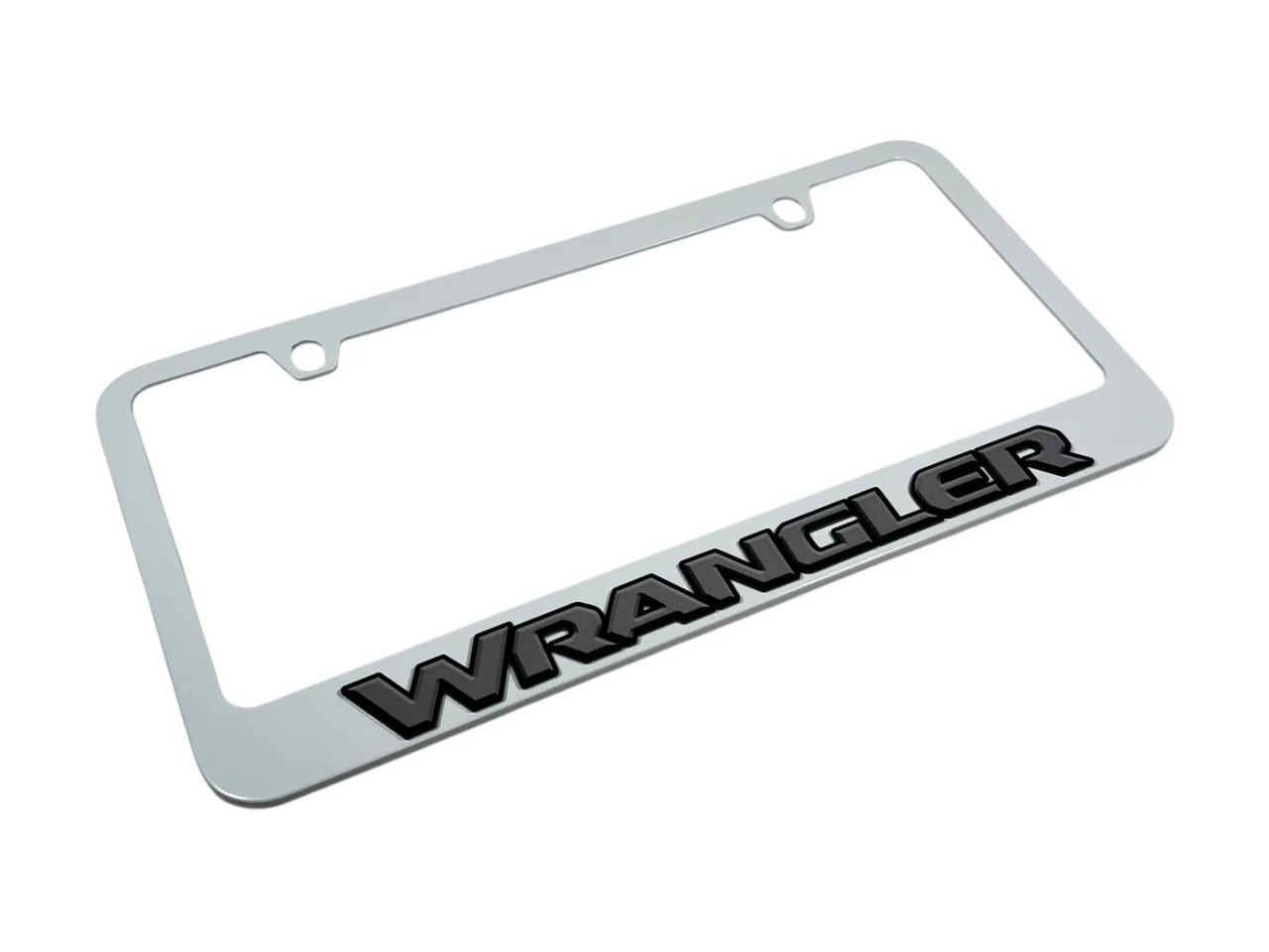 Jeep Wrangler White License Plate Frame (angle)
