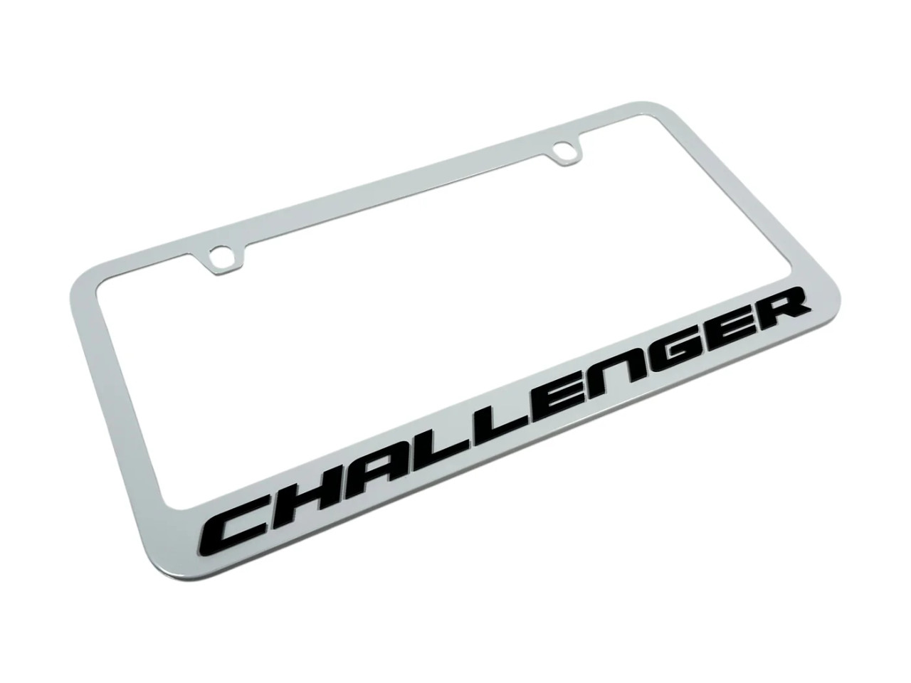 Dodge Challenger White License Plate Frame (angle)