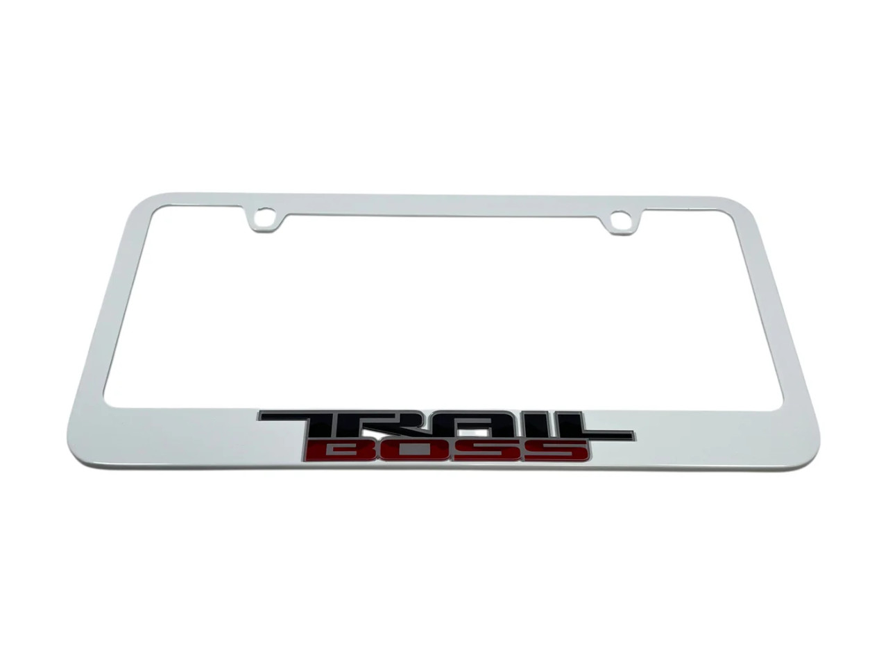 Chevrolet Trail Boss White License Plate Frame