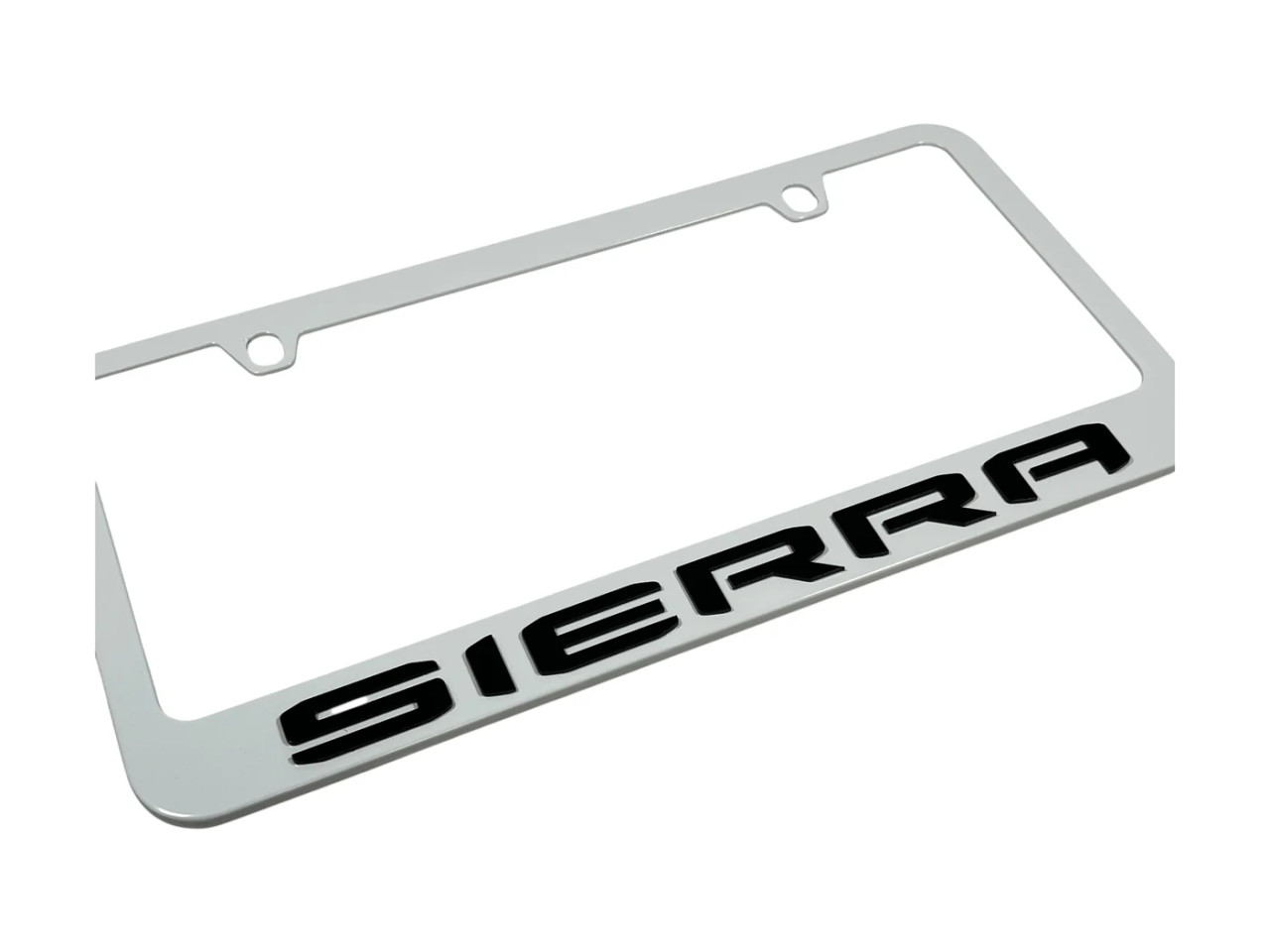 GMC Sierra White License Plate Frame (zoom)