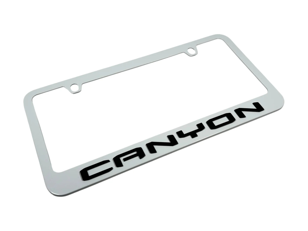 GMC Canyon White License Plate Frame (angle)