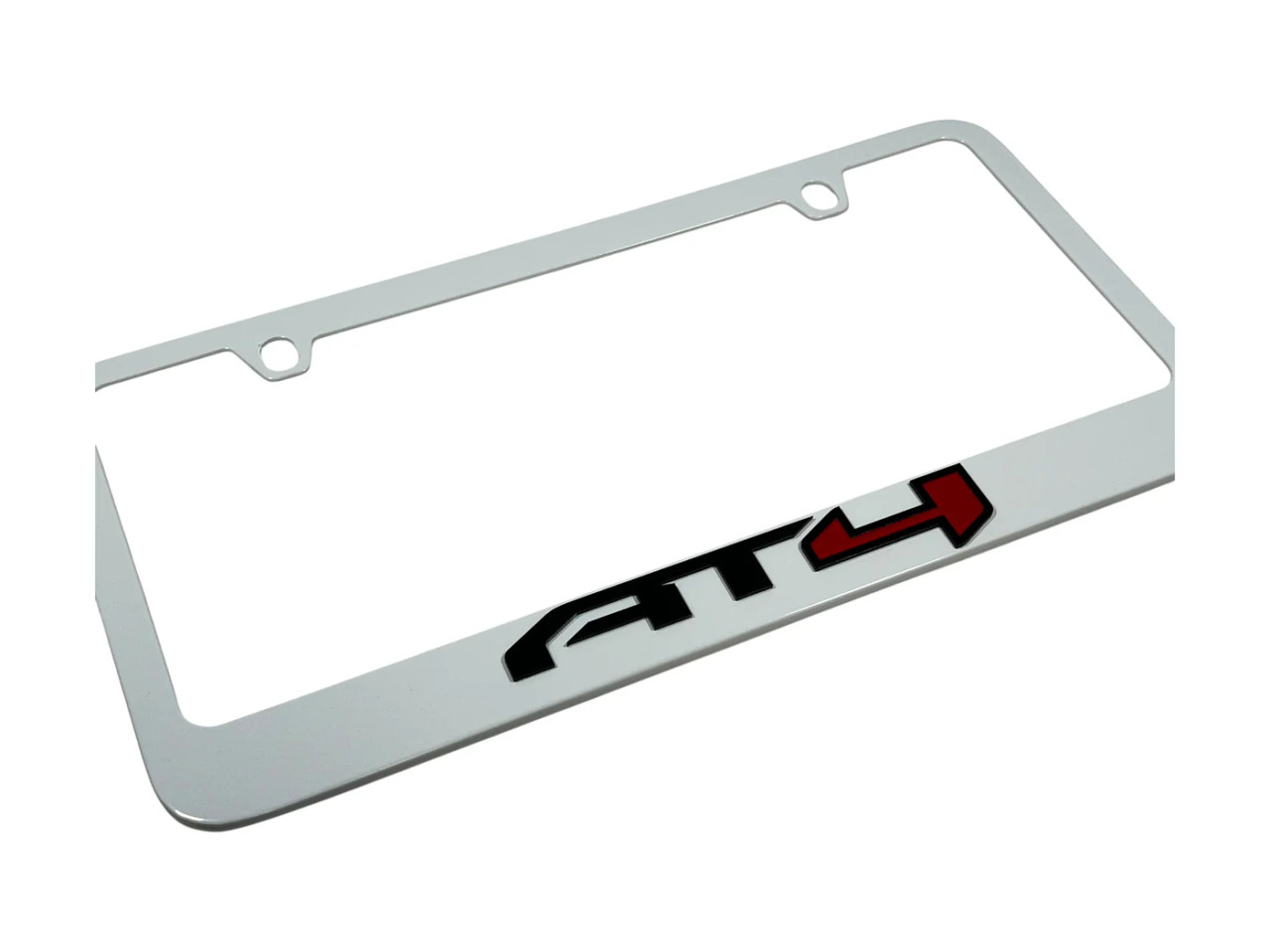 GMC AT4 White License Plate Frame (zoom)