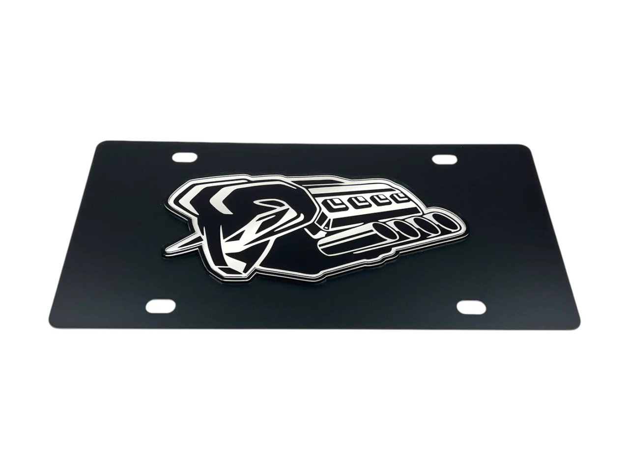 Dodge Ram Hemi Badge of Protest Carbon Stainless Steel License Plate 