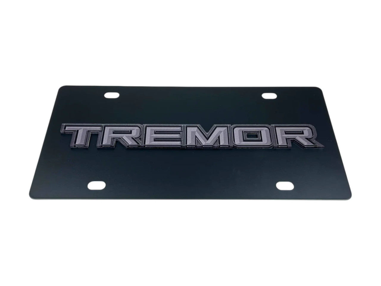 Ford Tremor Carbon Stainless Steel License Plate - Dark Lettering