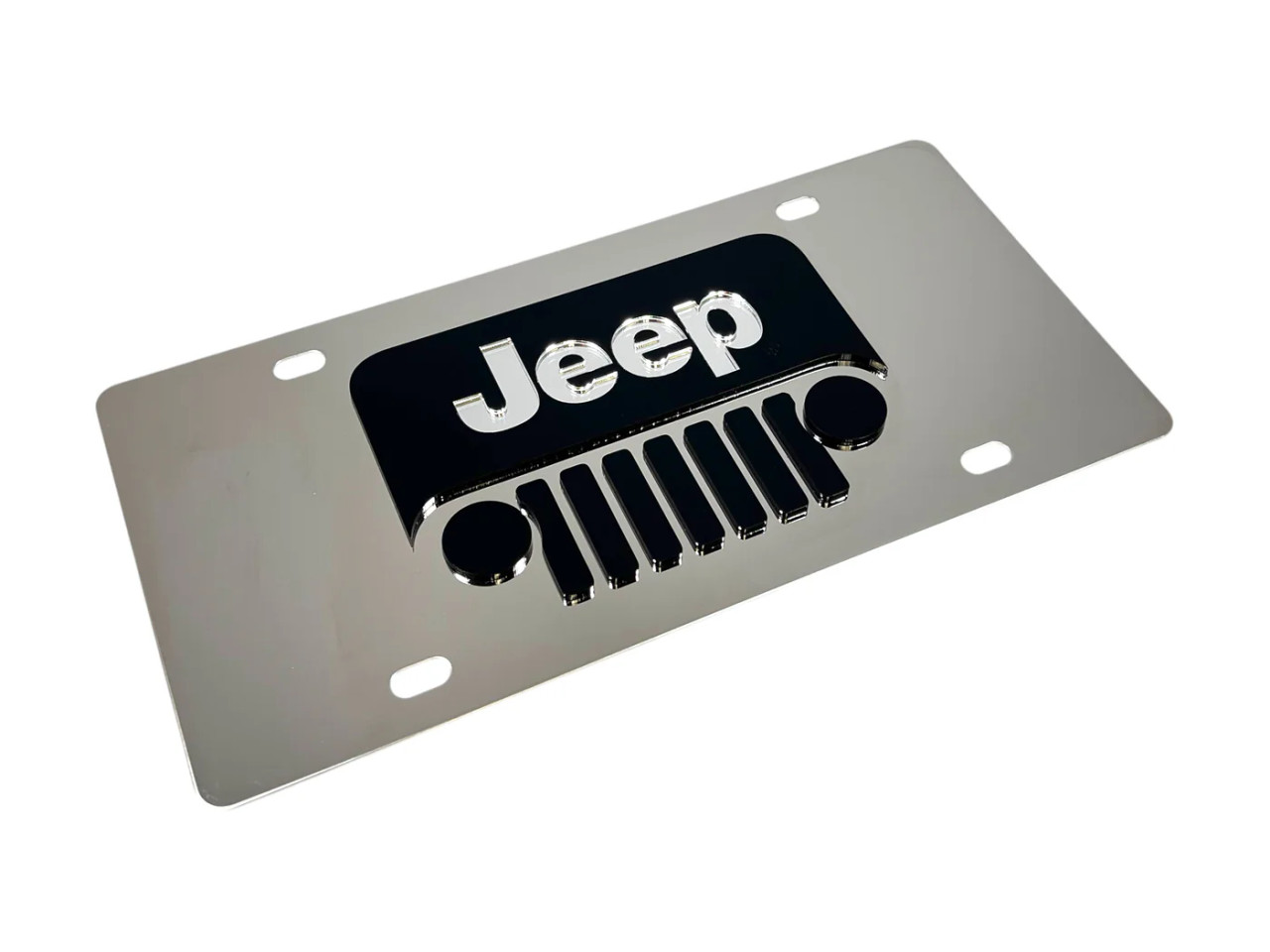 Jeep Grill Stainless Steel License Plate (angled) Jeep Grill Stainless Steel License Plate (angled)