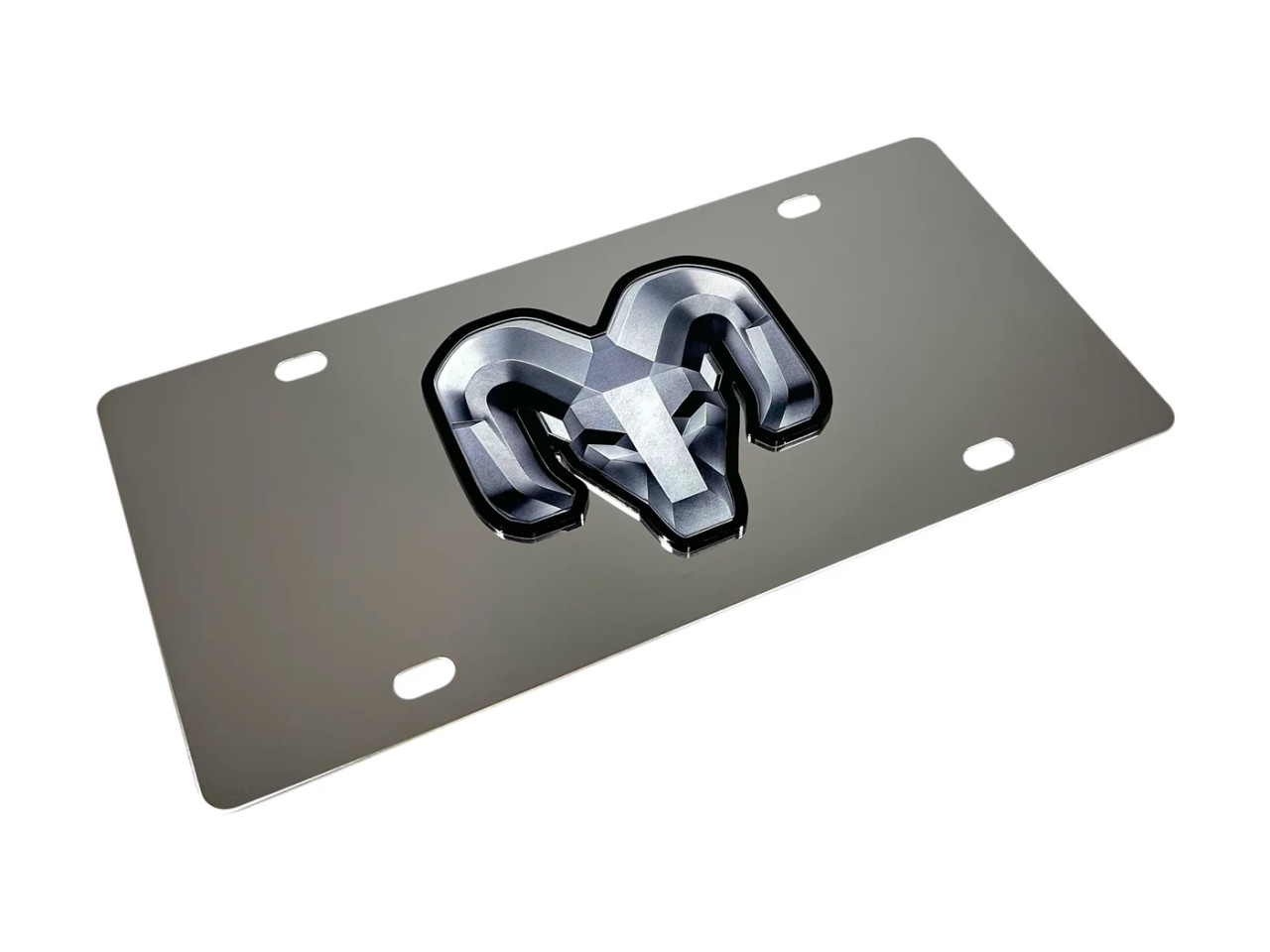 Dodge Ram Head Stainless Steel License Plate (angled) Dodge Ram Head Stainless Steel License Plate (angled)