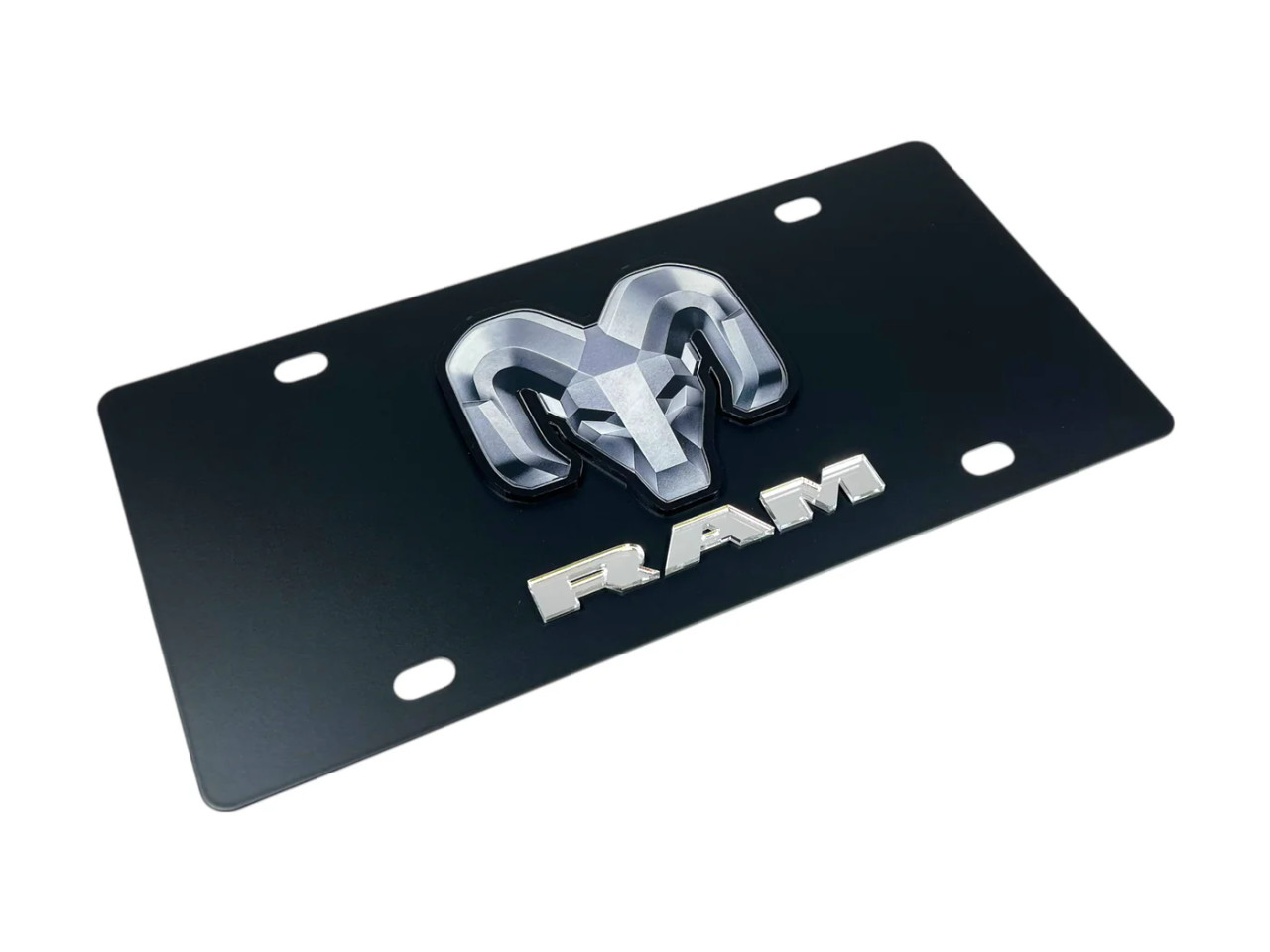 Dodge Ram Carbon Stainless Steel License Plate (angled) Dodge Ram Carbon Stainless Steel License Plate (angled)