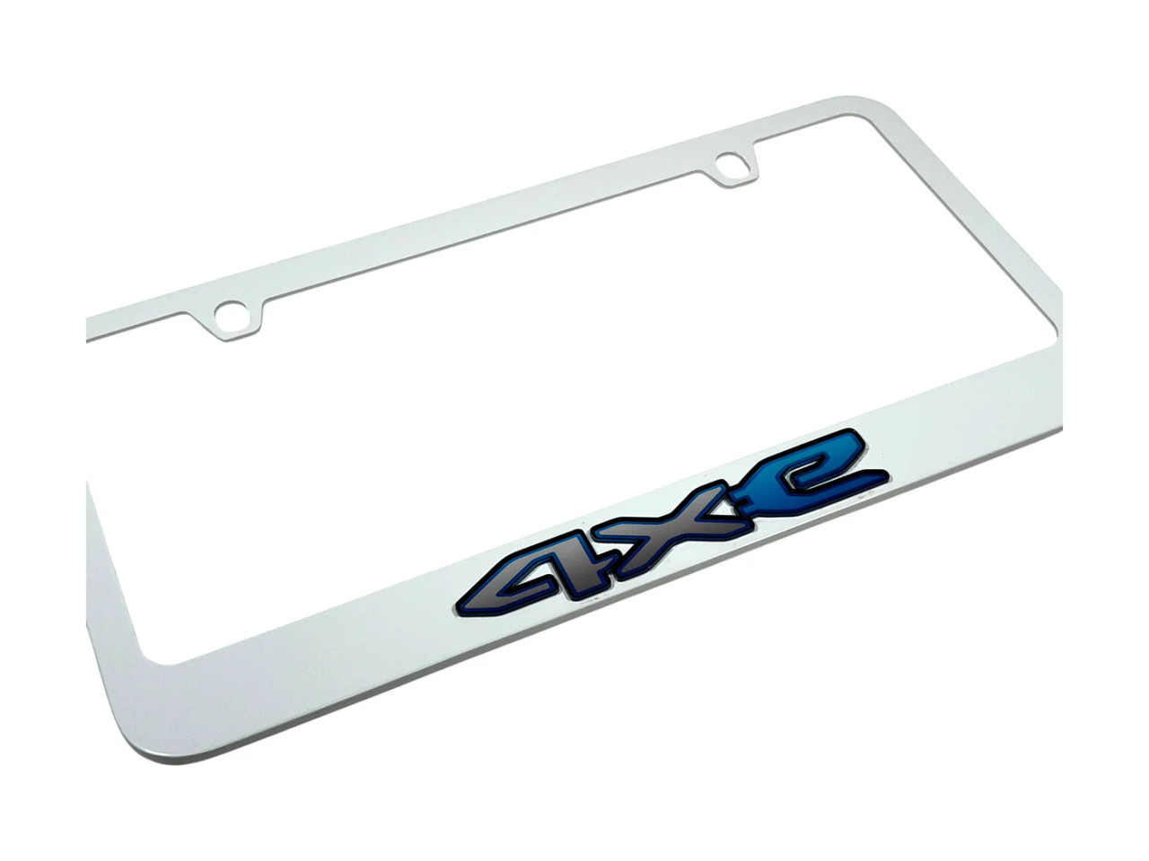 Jeep 4XE White License Plate Frame (angled zoom)