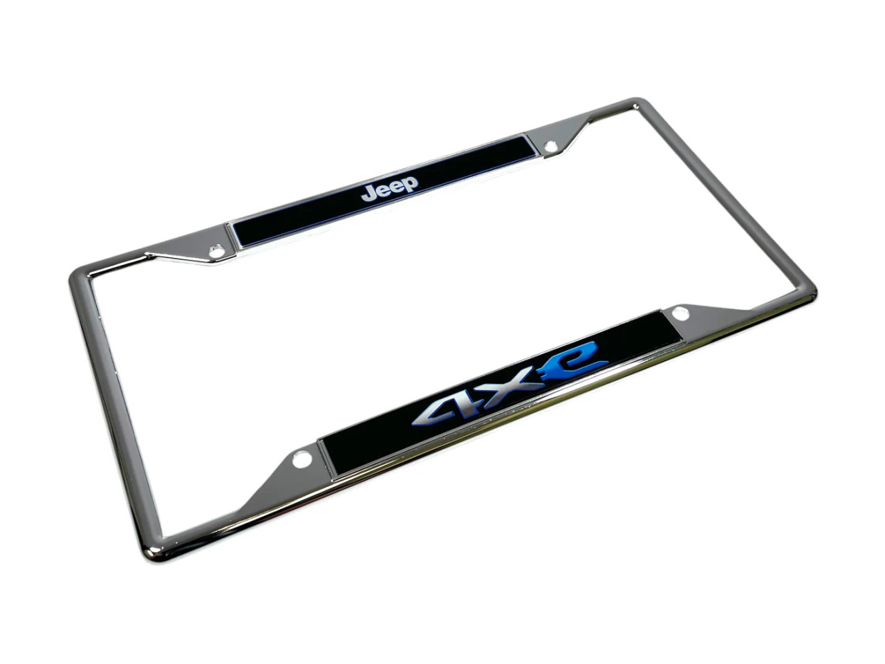 Jeep 4XE Chrome License Plate Frame (angled)