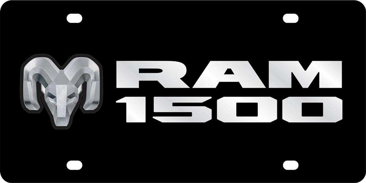 Dodge Ram Head 1500 Black Acrylic License Plate Dodge Ram Head 1500 Black Acrylic License Plate