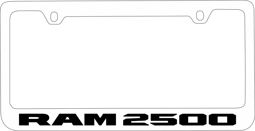 Dodge Ram 2500 White License Plate Frame