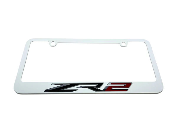 Chevrolet ZR2 White License Plate Frame