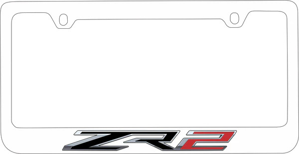 Chevrolet ZR2 White License Plate Frame (graphic)