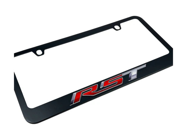 Chevrolet RST Black License Plate Frame (angled zoom)