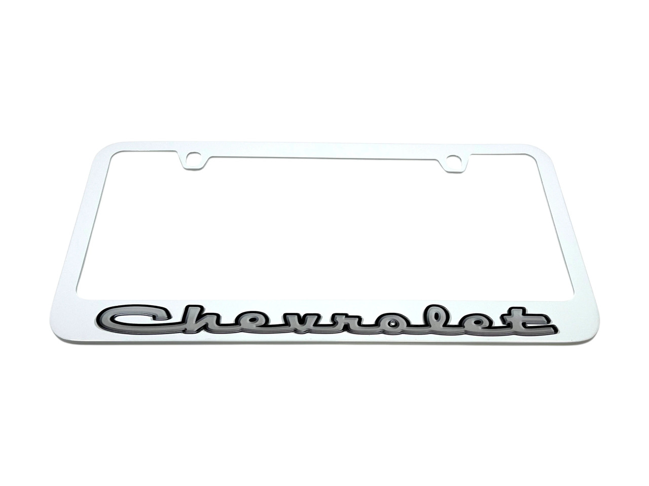 Chevrolet Script White License Plate Frame