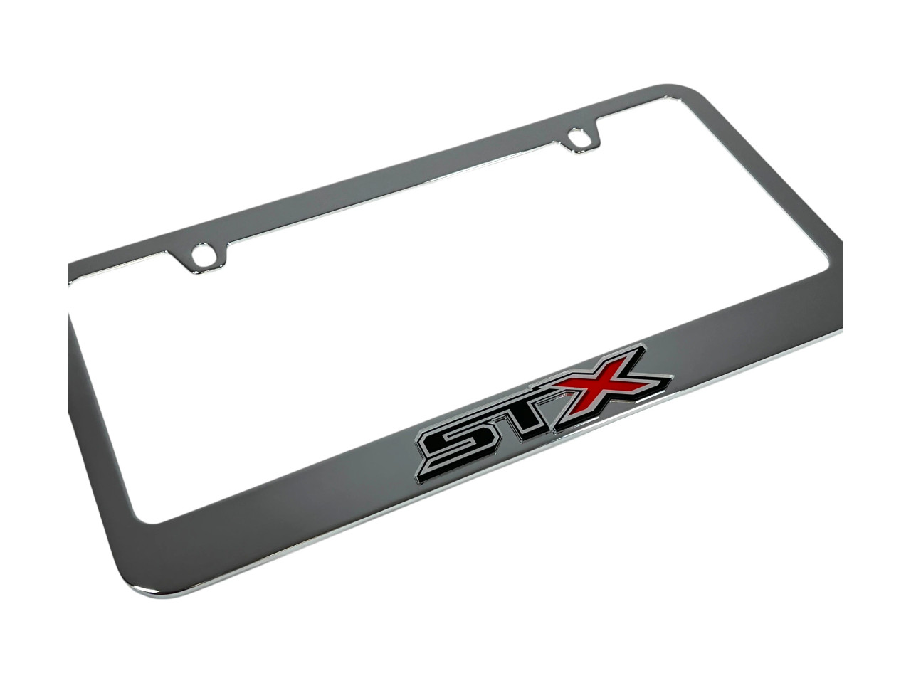 Ford F-150 STX Chrome License Plate Frame (angled zoom)