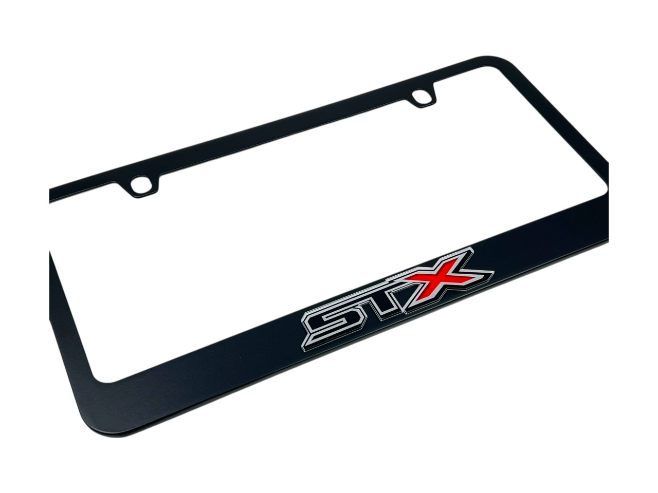 Ford F-150 STX Black License Plate Frame (angled zoom)