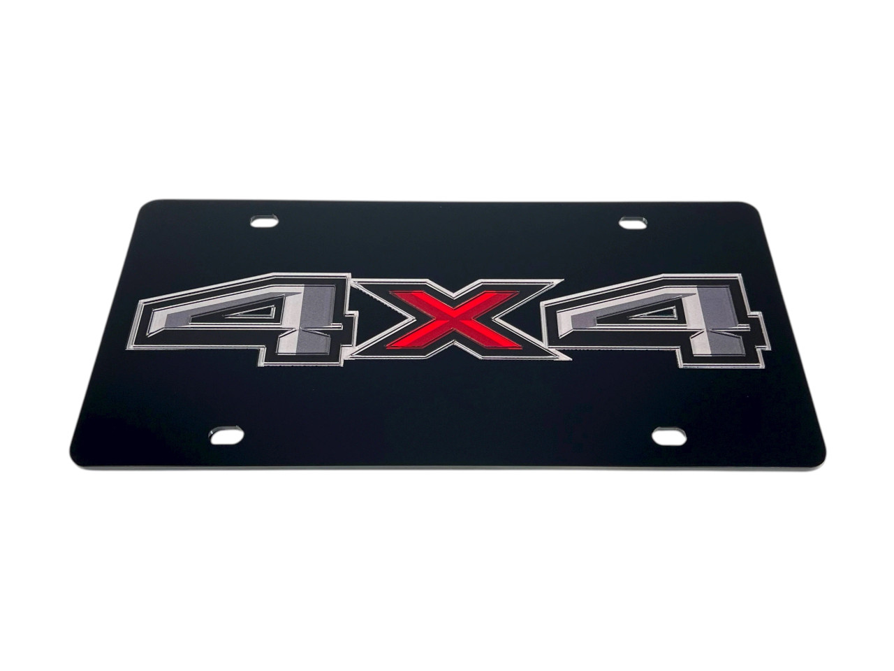 Ford 4X4 Black Acrylic License Plate - Color Logo