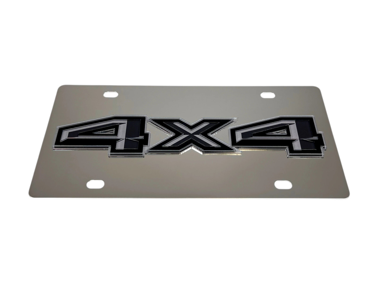 Ford 4X4 Stainless Steel License Plate - Dark Logo