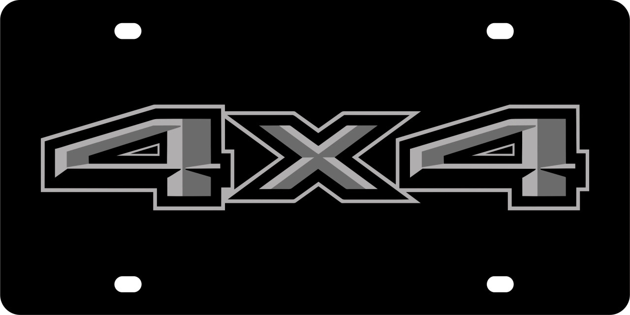 Ford 4X4 Black Acrylic License Plate - Dark Logo (alt)