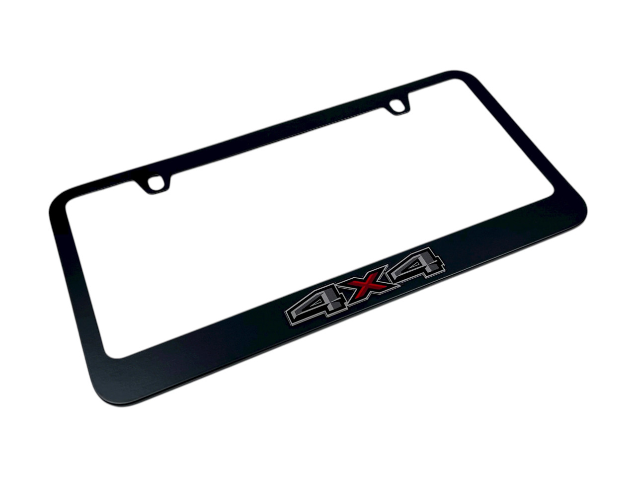 Ford 4x4 Black License Plate Frame - Color Logo (angled)
