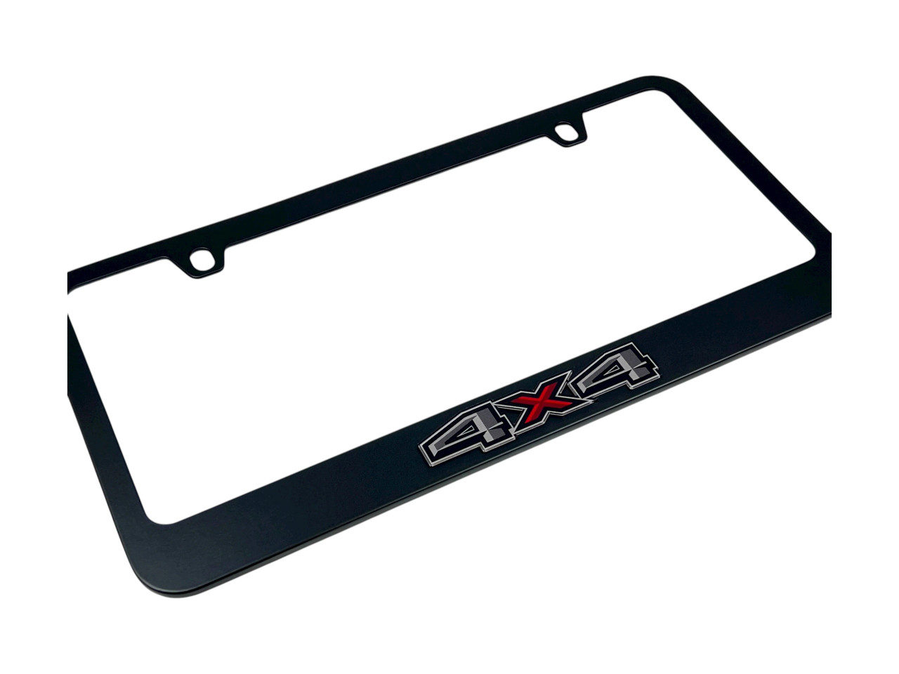 Ford 4x4 Black License Plate Frame - Color Logo (angled zoom)