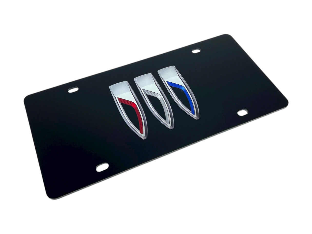 Buick Black Acrylic License Plate - Logo Only (angled zoom)