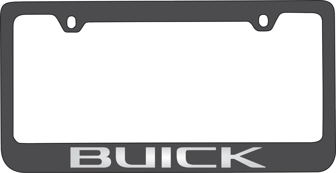 Buick Black License Plate Frame - Mirror Script (alt)