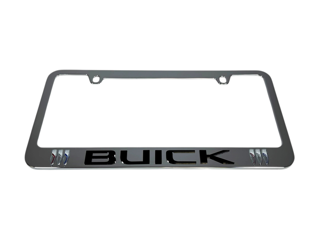 Buick Chrome License Plate Frame - Black Script/Logo