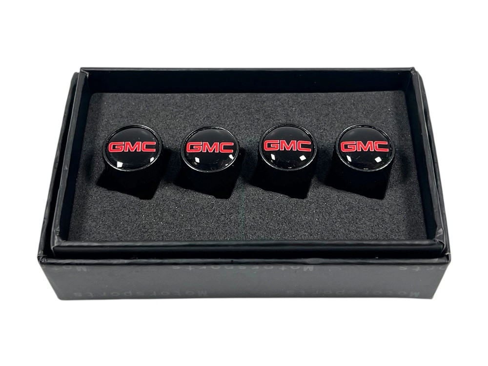 GMC Black Metal Valve Stem Caps (alt)
