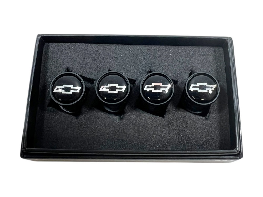 Chevrolet Bowtie Carbon Fiber Valve Stem Caps (in box)