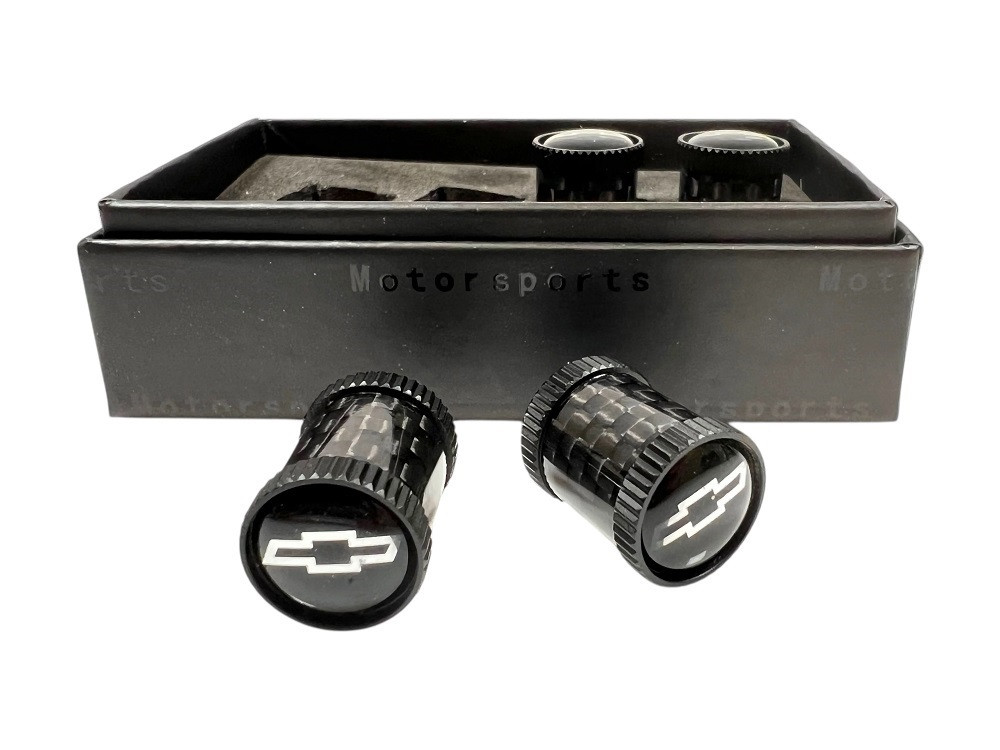 Chevrolet Bowtie Carbon Fiber Valve Stem Caps
