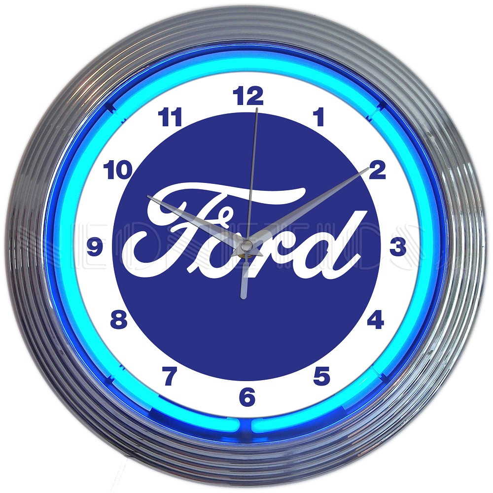 Ford Script Neon Clock