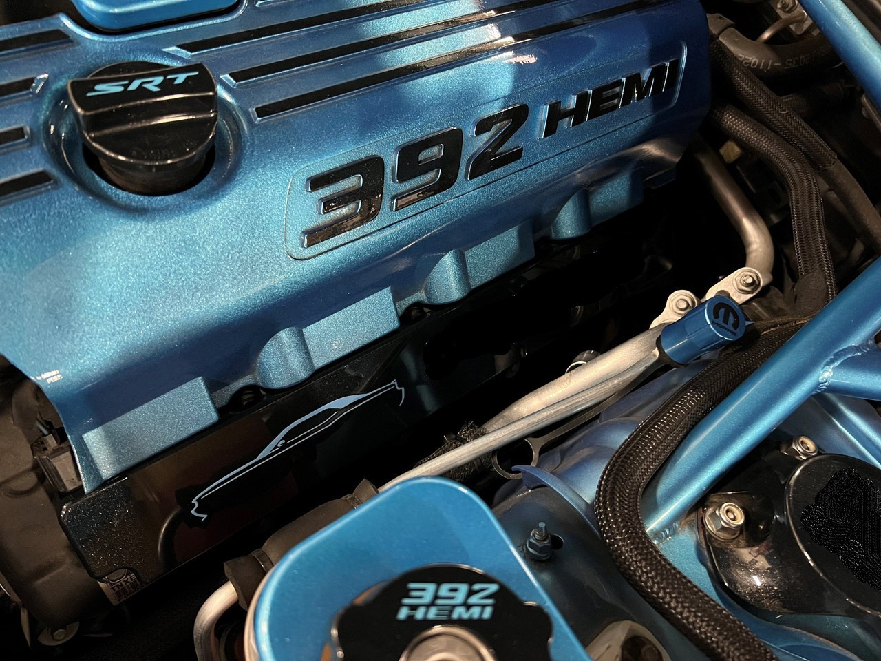 2015-Up Dodge Charger/Challenger Billet Coil Pack Covers - (on Engine in Black)