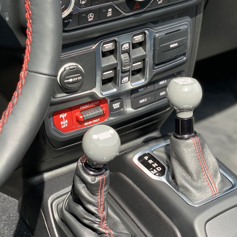 2018- Up Jeep Wrangler JL Billet 4X4 Flat Shifter Knob (in cabin)