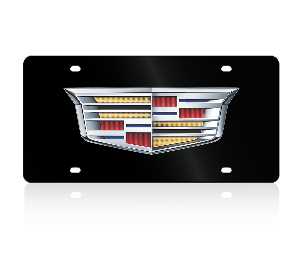Cadillac Logo Black Acrylic License Plate