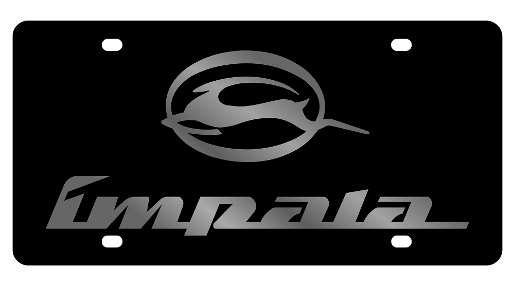 Chevrolet Impala Black Acrylic License Plate - Mirror