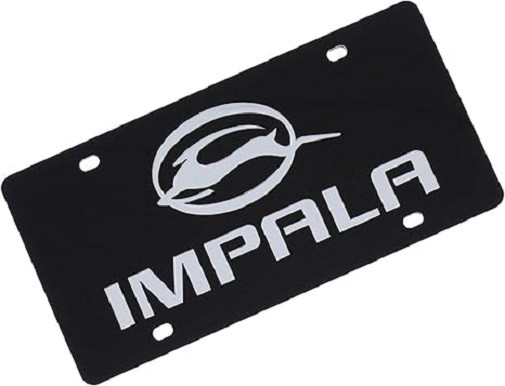 Chevrolet Impala Black Acrylic License Plate - Block Letters