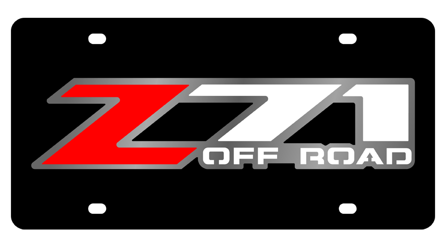 Chevrolet Z71 Off Road Black Acrylic License Plate