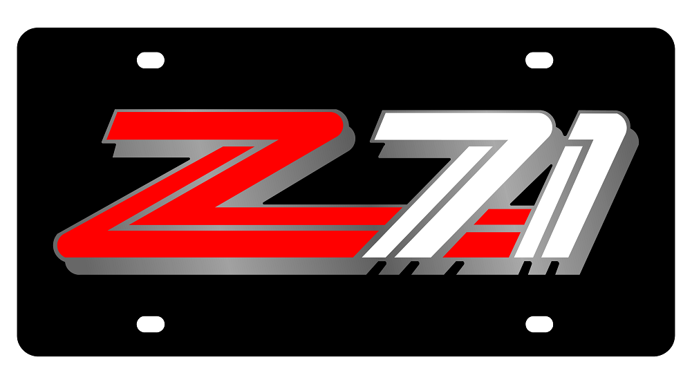 Chevrolet Z71 Black Acrylic License Plate