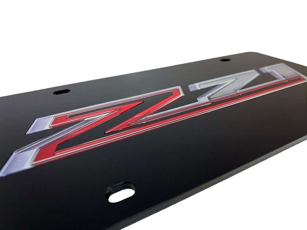 Chevrolet Z71 Black Acrylic License Plate - zoom