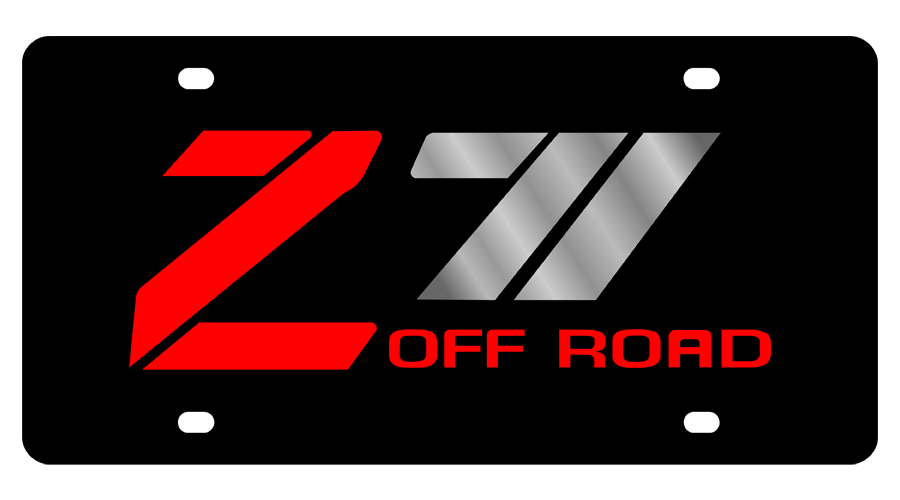 Chevrolet Z71 Off Road Black Acrylic License Plate