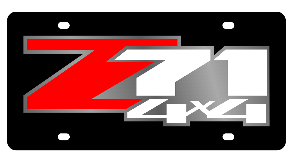 Chevrolet Z71 4X4 Black Acrylic License Plate