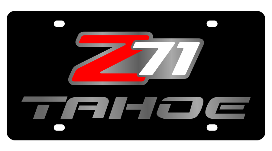 Chevrolet Z71 Tahoe Black Acrylic License Plate